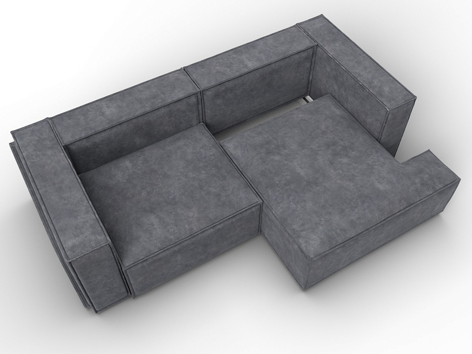 Диван угловой Лига-061 угол правый (brut 16 темно-серый)