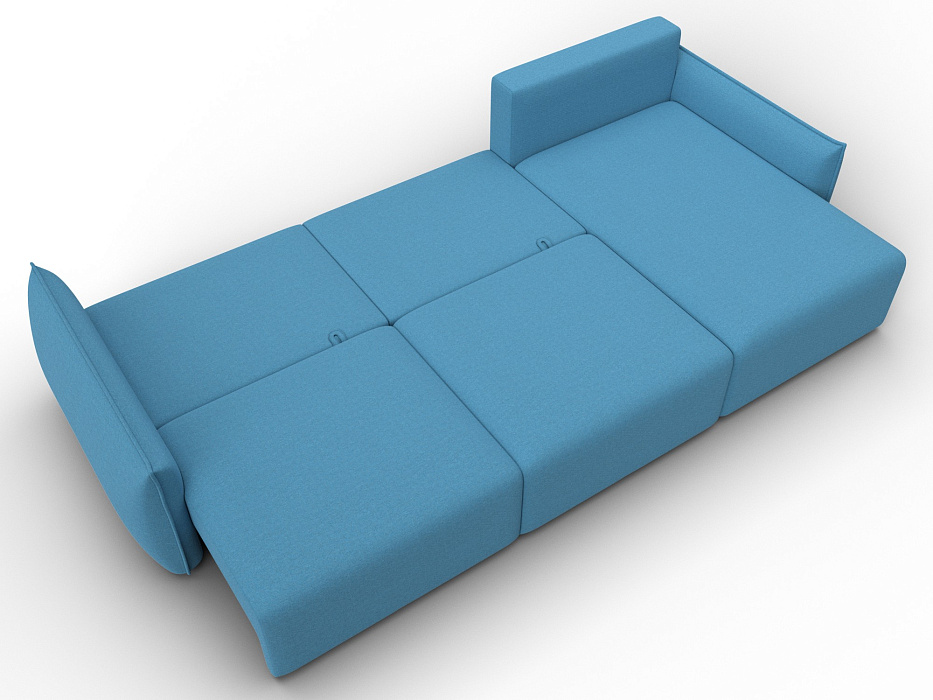 Диван угловой Лига-051 НПБ Лонг угол универсальный (амур 10 голубой)