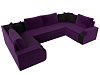П-образный диван Николь (фиолетовый\черный\черный цвет)