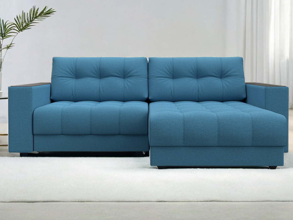 Диван угловой с декором Лига-049 НПБ (амур 10 голубой) Диван угловой с декором Лига-049 НПБ (амур 10 голубой)