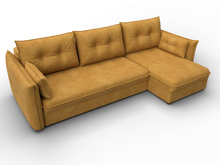 Диван угловой Лига-100 НПБ угол универсальный (brut 10 желтый)