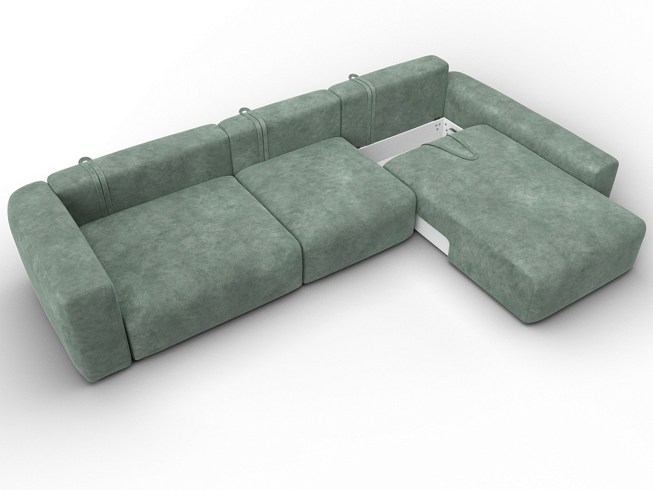 Диван угловой Лига-066 НПБ Лонг угол правый фото в интернет-магазине Лига Диванов