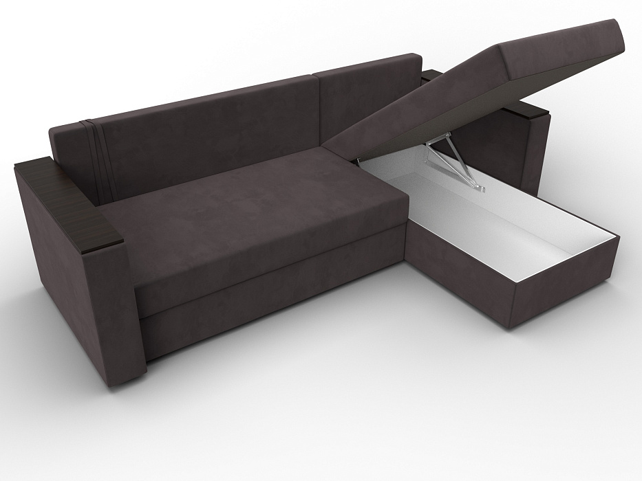 Диван угловой Атланта без стола универсальный угол (seven 727 коричневый)