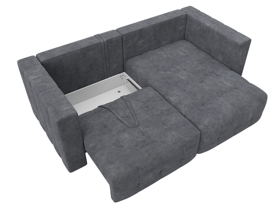 Диван угловой Лига-052 НПБ угол универсальный (brut 16 темно-серый)