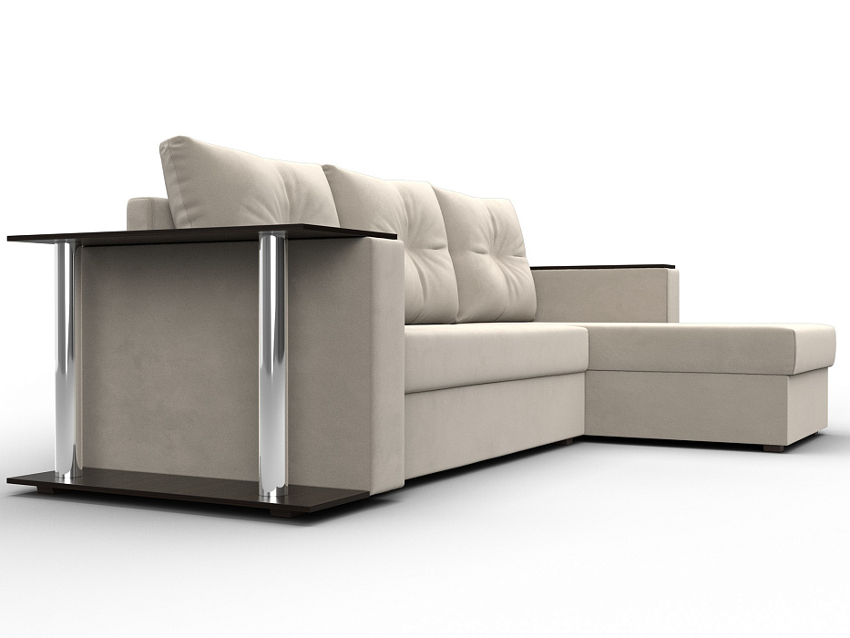 Диван угловой Атланта со столом правый угол (бежевый)