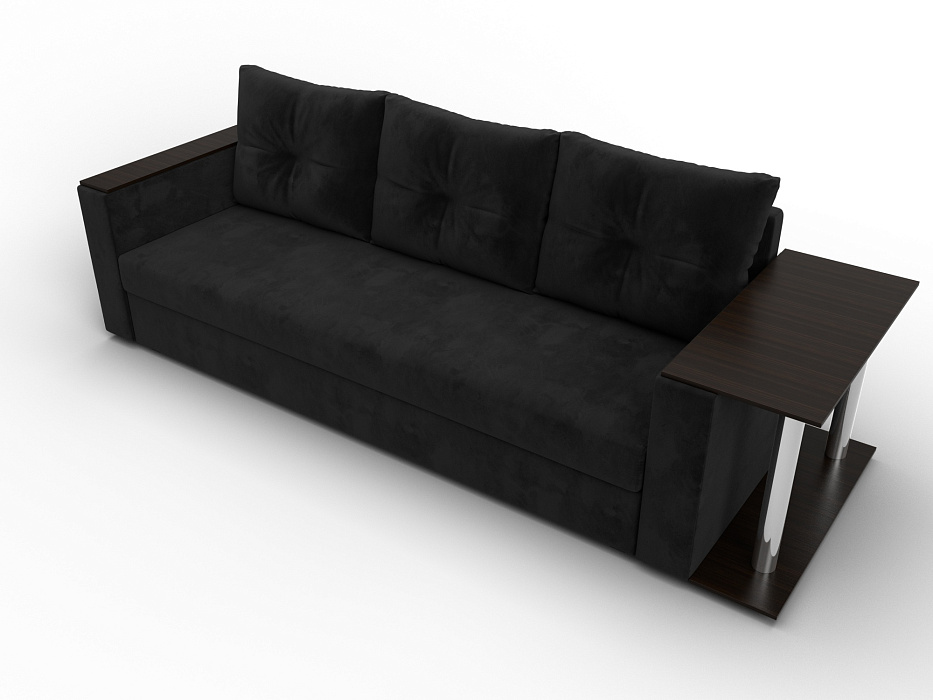 Диван прямой Атланта со столом справа (seven 35 черный)
