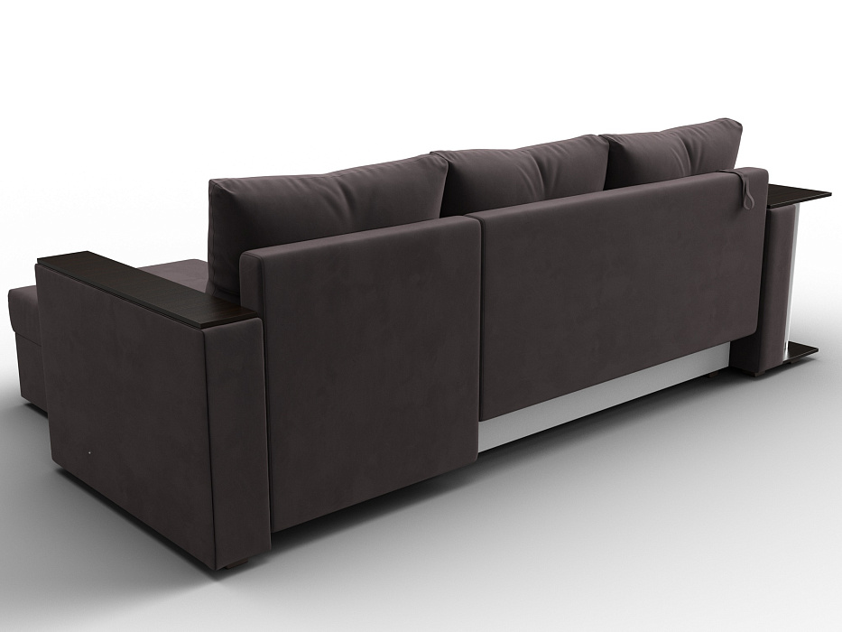 Диван угловой Атланта со столом правый угол (seven 727 коричневый)