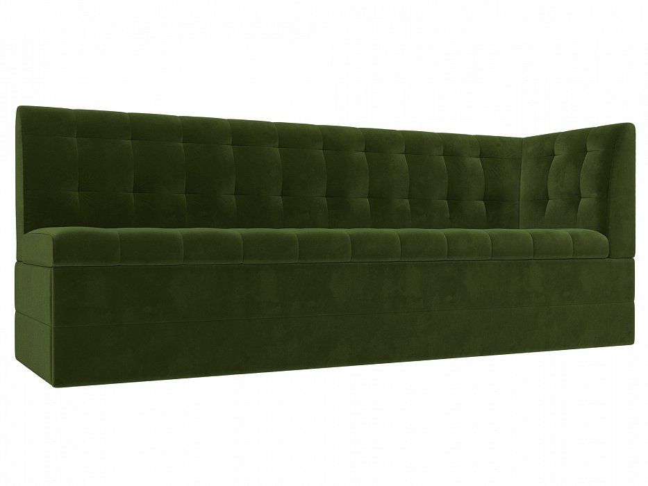 Кухонный диван Бриз с углом справа (зеленый цвет)