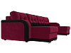 П-образный диван Марсель (бордовый\черный цвет)