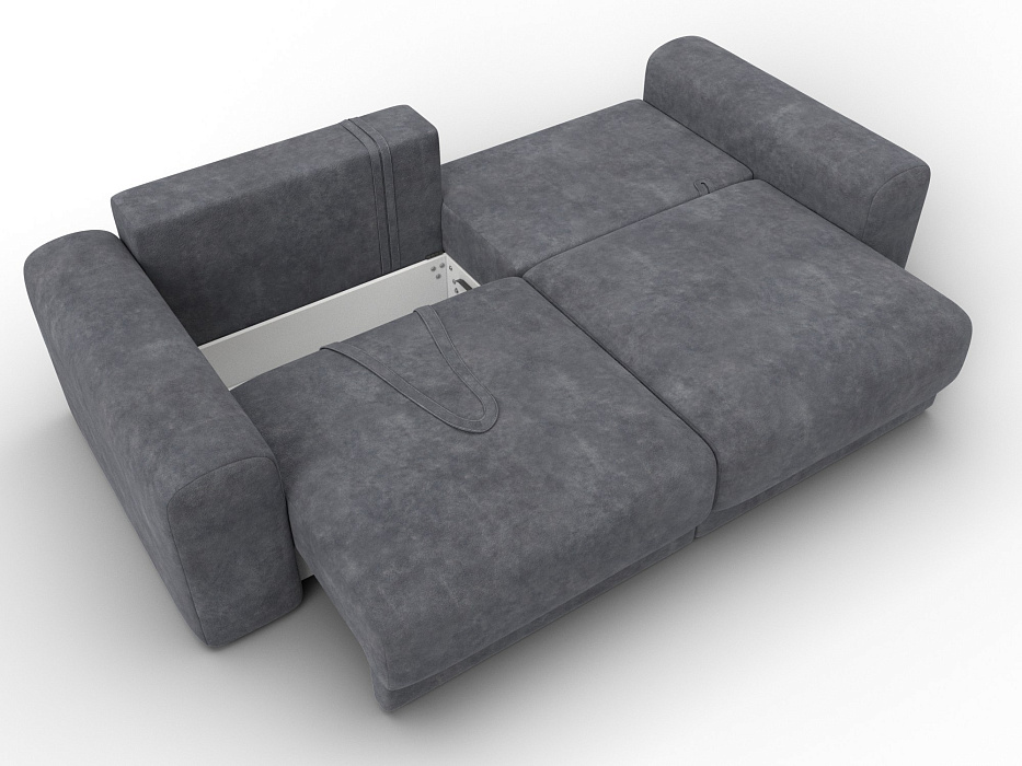 Диван прямой Лига-056 НПБ (brut 16 темно-серый)