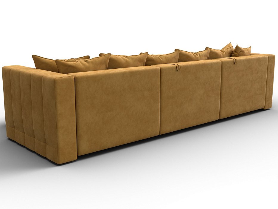 Диван угловой Лига-052 НПБ Лонг угол универсальный (brut 10 желтый)