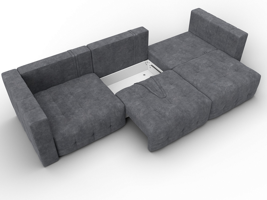 Диван прямой Лига-052 НПБ Лонг (brut 16 темно-серый)