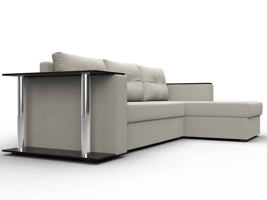 Диван угловой Атланта со столом правый угол (амур 02 бежевый)