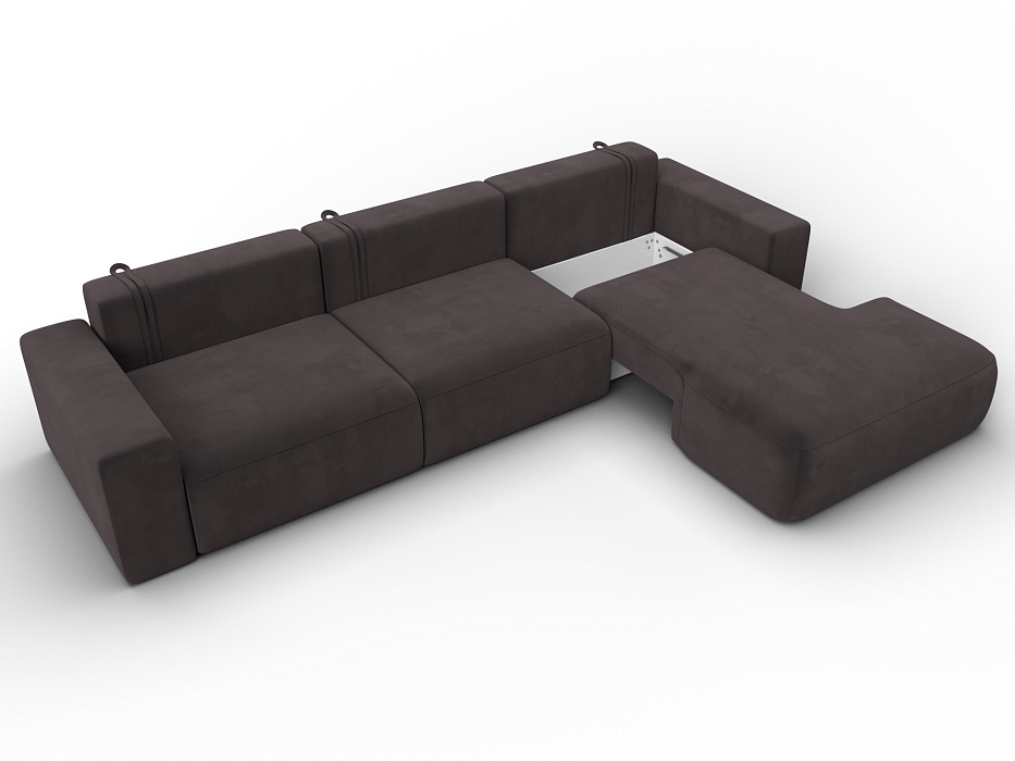 Диван угловой Лига-036 НПБ Классик Лонг правый угол (seven 727 коричневый)