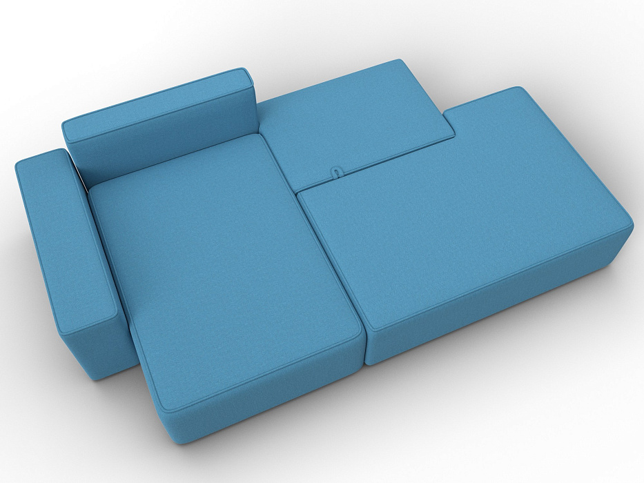 Диван угловой Лига-079 угол левый (амур 10 голубой)