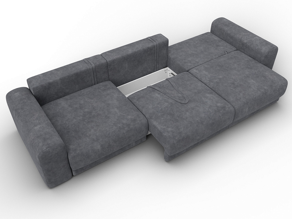 Диван прямой Лига-056 НПБ Лонг (brut 16 темно-серый)