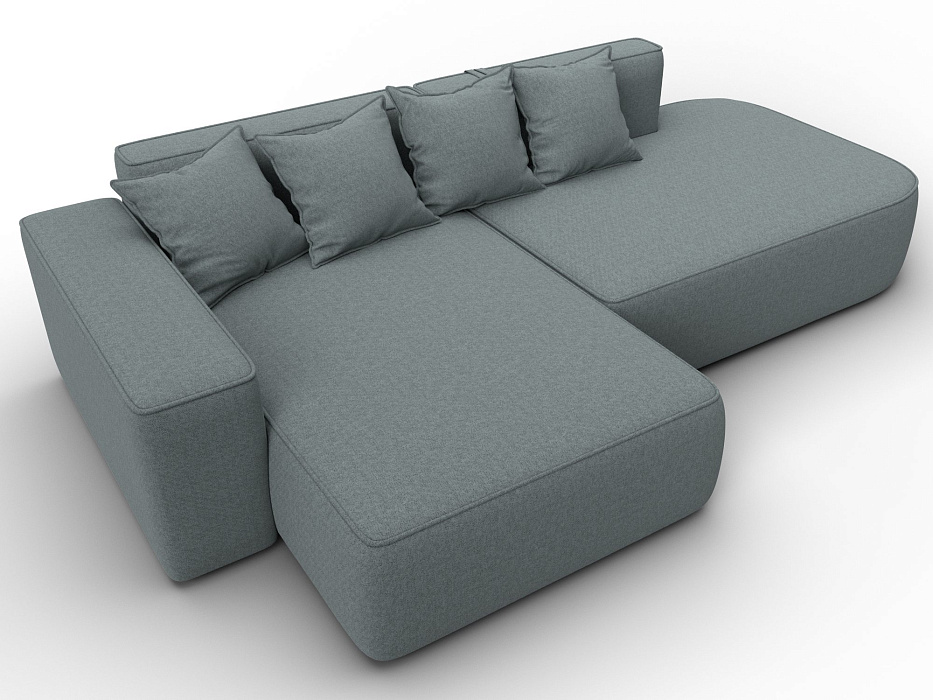 Диван угловой Лига-065 угол левый (амур 07 серый)