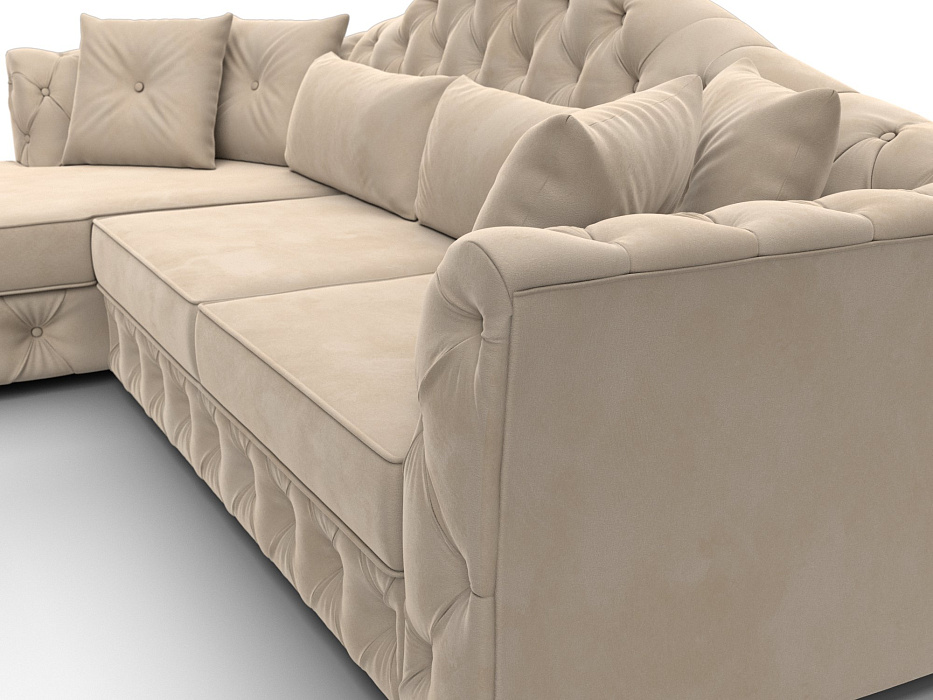 Диван угловой Артис левый угол (seven 729 бежевый)