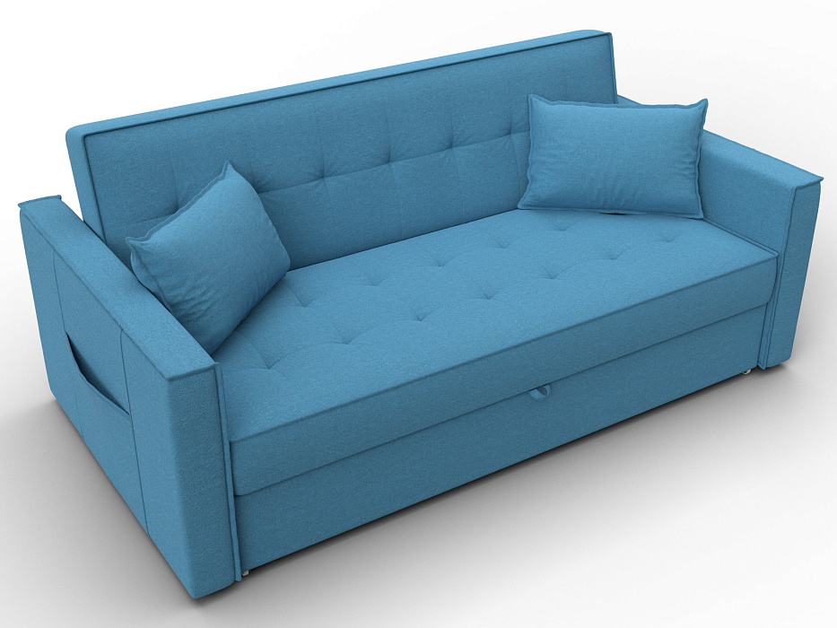 Диван прямой Лига-104 (160) (амур 10 голубой)
