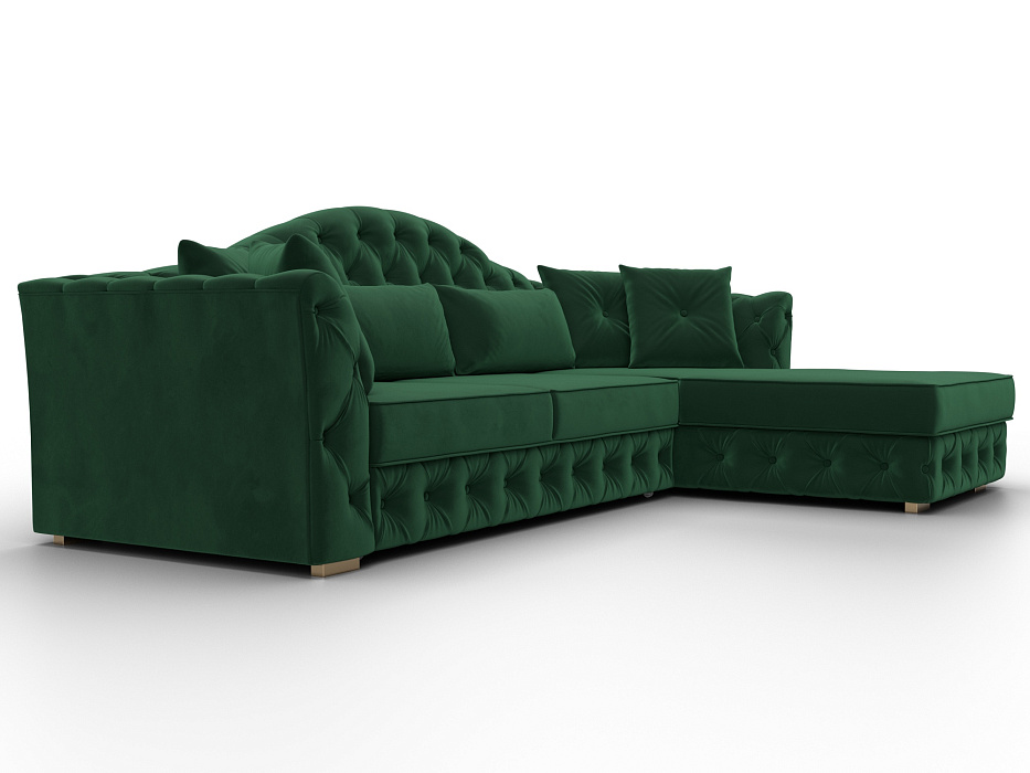 Диван угловой Артис правый угол (seven 626 зеленый)