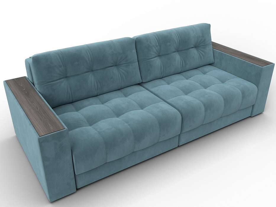 Диван прямой с декором Лига-049 НПБ (seven 113 бирюзовый)