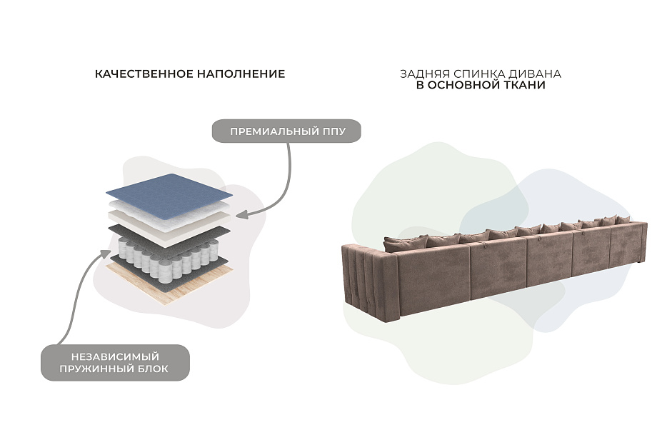 Диван П-образный Лига-052 НПБ МегаЛонг (tower 05 бежевый)