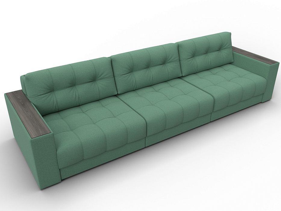 Диван прямой с декором Лига-049 НПБ Лонг (амур 11 зеленый)