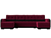 П-образный диван Марсель (бордовый\черный цвет)