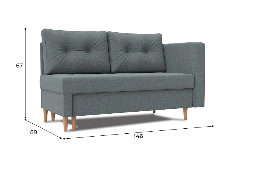 Кушетка Лига-098 (амур 07 серый)