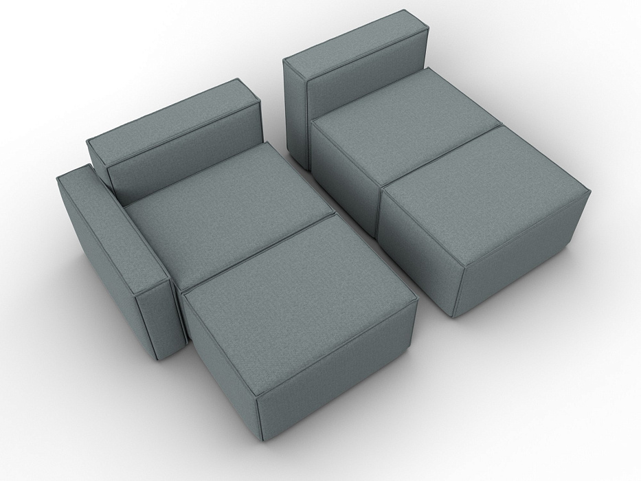 Диван угловой модульный Лига-063 угол левый (амур 07 серый)