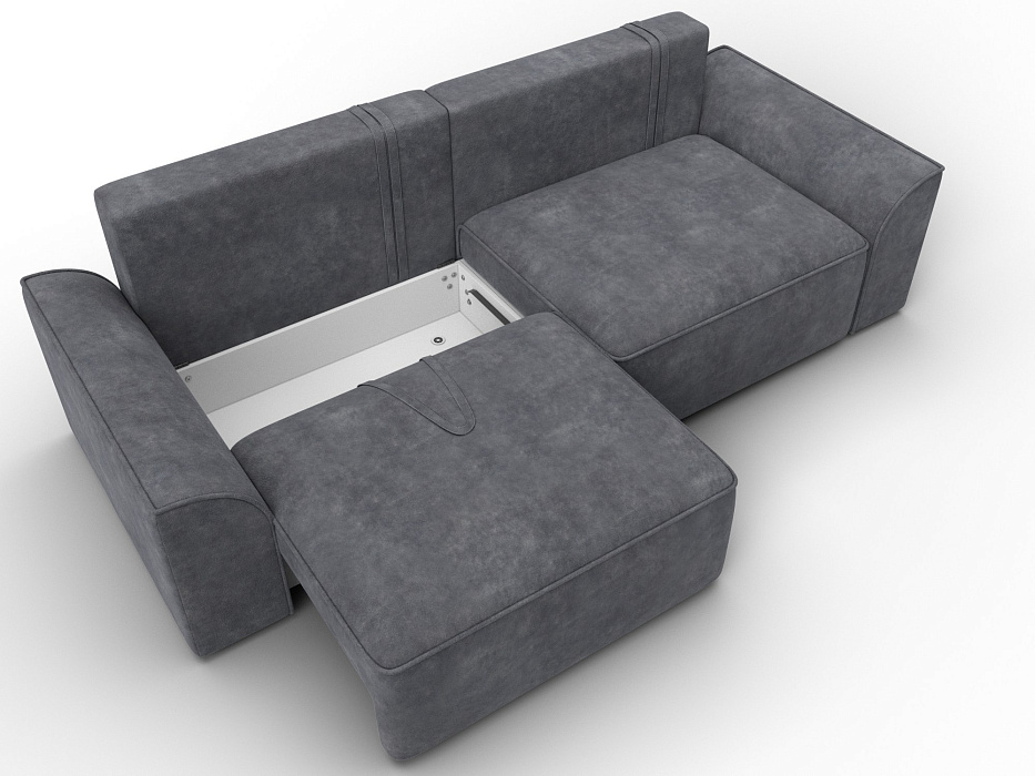 Диван прямой Лига-048 НПБ (brut 16 темно-серый)