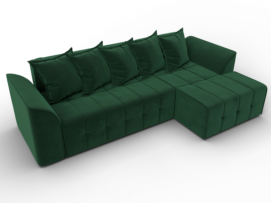 Диван угловой Лига-113 угол правый (seven 626 зеленый)