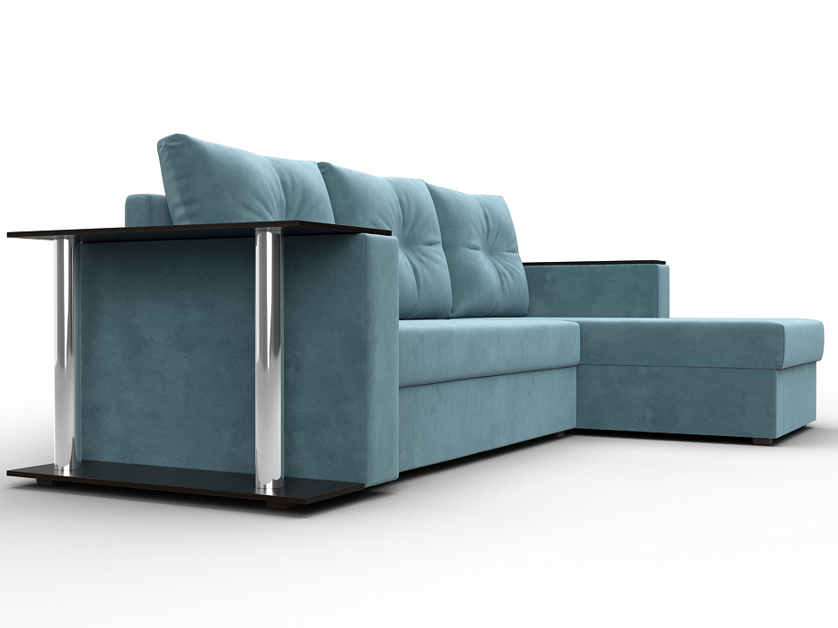 Диван угловой Атланта со столом правый угол (бирюзовый)