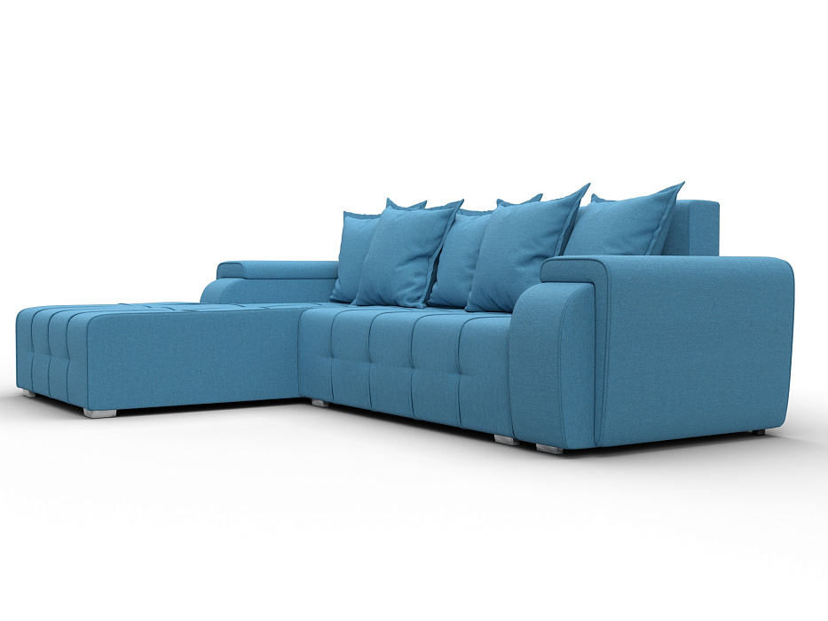 Диван угловой Лига-121 левый угол (амур 10 голубой)