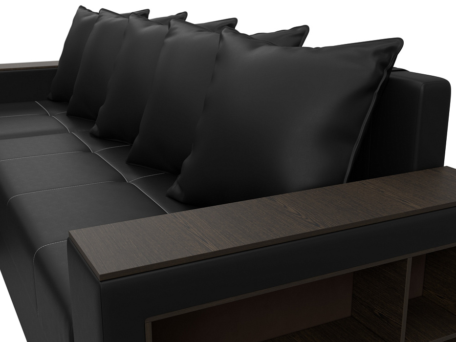 Диван угловой Дубай Лайт левый угол (черный)