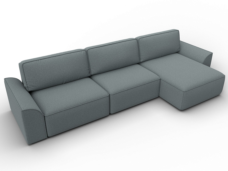 Диван угловой Лига-048 НПБ лонг (амур 07 серый)