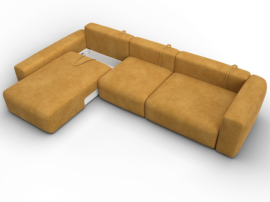 Диван угловой Лига-066 НПБ Лонг угол левый фото в интернет-магазине Лига Диванов