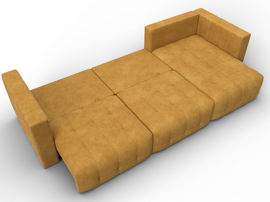 Диван угловой Лига-052 НПБ Лонг угол универсальный (brut 10 желтый)