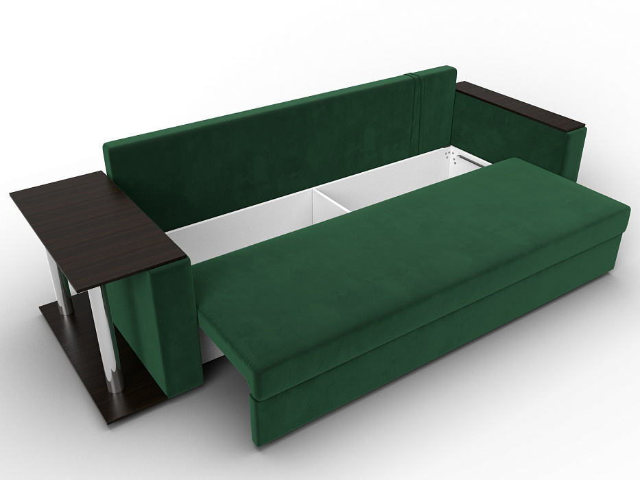 Диван прямой Атланта со столом слева (seven 626 зеленый)