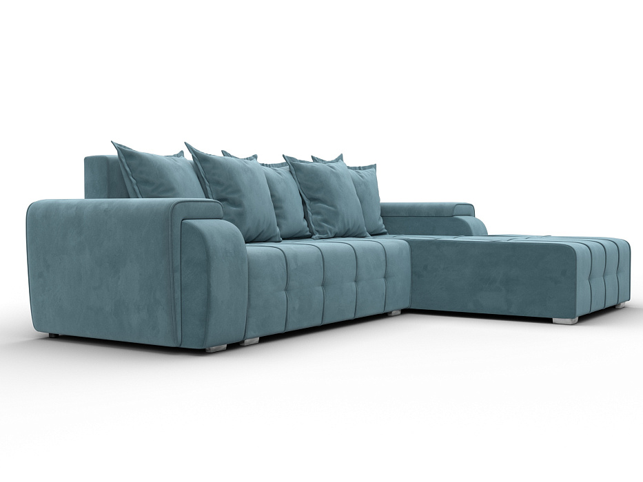 Диван угловой Лига-121 правый угол (seven 113 бирюзовый)