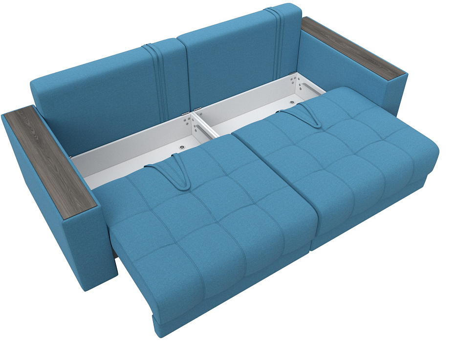 Диван прямой с декором Лига-049 НПБ (амур 10 голубой) Диван прямой с декором Лига-049 НПБ (амур 10 голубой)