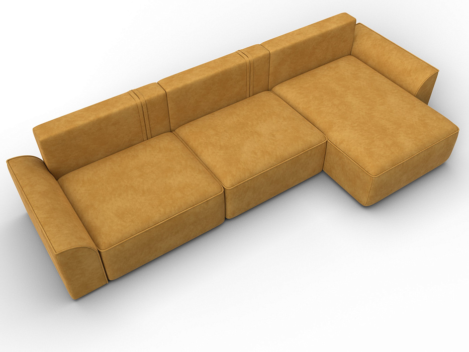 Диван угловой Лига-048 НПБ лонг (brut 10 желтый)