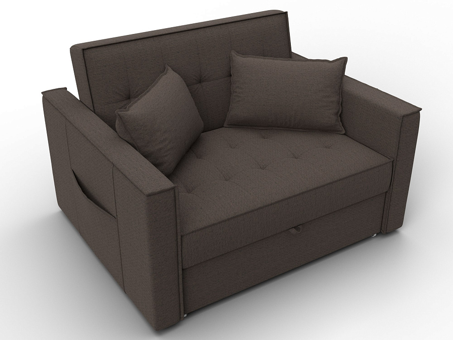 Диван прямой Лига-104 (140) (амур 05 коричневый)