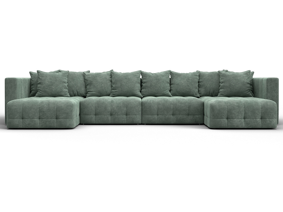 Диван П-образный Лига-052 НПБ Лонг (brut 08 зеленый)