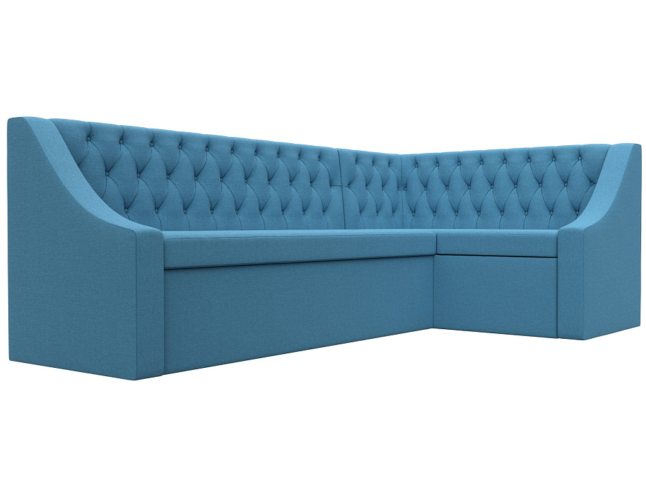 Диван кухонный угловой Мерлин правый угол (амур 10 голубой)