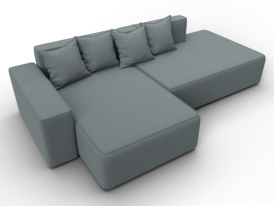 Диван угловой Лига-079 угол левый (амур 07 серый)