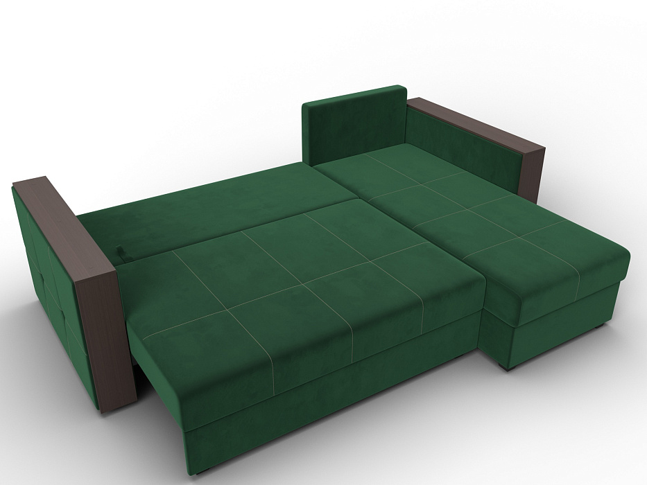 Диван угловой Валенсия Лайт правый угол (seven 626 зеленый)