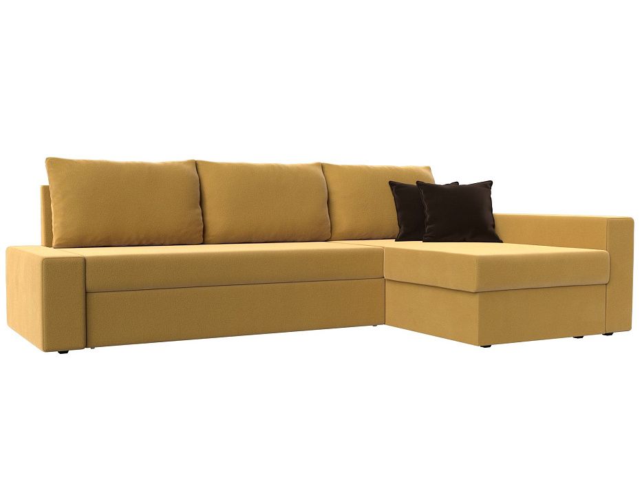 Угловой диван Версаль правый угол (желтый\коричневый цвет)
