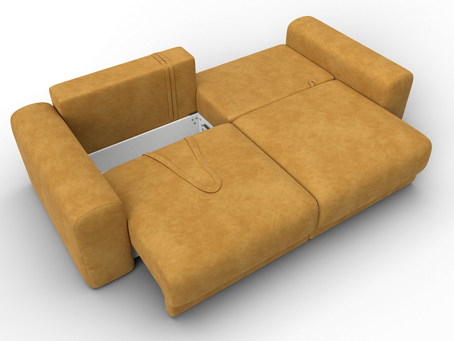 Диван прямой Лига-056 НПБ (brut 10 желтый)