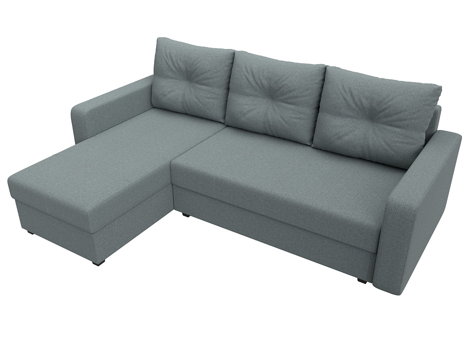 Диван угловой Ливерпуль Лайт левый угол (амур 07 серый)